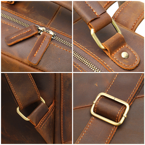 Custom Personalized Vintage Multifunction <b>Men</b> Genuine <b>Leather</b> Waterproof High Quality Travel Laptop <b>Backpack</b> - Product Image 6