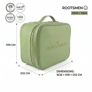PVC Embossed Label Zipper Waterproof Hanging Large Capacity Travel Fashion Cosmetic Bag Custom Logo Dimensions H19xW25xD12cm - Product Image 1