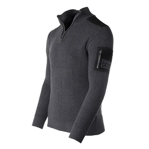 TD ZIMEGO Pullover a maniche lunghe da uomo a bordo Zip con collo finto per Polo modello natalizio invernale con tasca antirughe