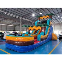 Toboggan aquatique gonflable Tropical Waves de 22 pieds, qualité commerciale, pour piscine