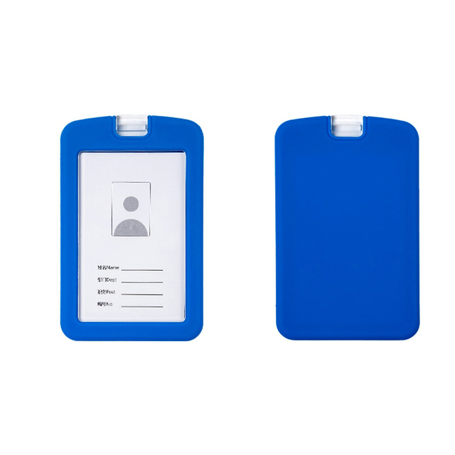 OEM Wholesale Accessory Colorful Vertical Silicon ABS Eco-friendly ID Card Badge Holder with Lanyard Secure Storage