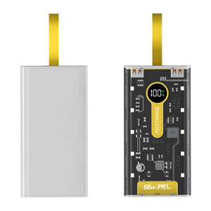 66W Super Fast Charger 10000MAhดิจิตอลจอแสดงผลMecha Punkโปร่งใสชาร์จ 20000MahมือถือPower 10000Mah Power Bank - Product Image 5