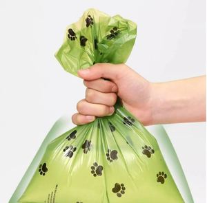 Wholesale Custom Cornstarch Logo Printing Eco Friendly 100% <b>Compostable</b> Biodegradable Dog Poop Bags Easy Handle - Product Image 1