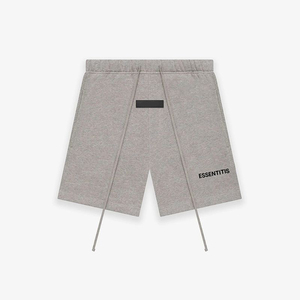 Pantalones cortos informales de moda urbana estadounidense, 100% algodón, con estampado deportivo, elásticos, color gris, para hombre. - Product Image 1