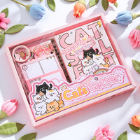 Kit de Scrapbooking con Temática de Gatos, Cuaderno A6 con Cuadrícula, Set de Papelería Kawaii, Suministros para Diario, Manualidades, Regalo para Niñas, Año Nuevo