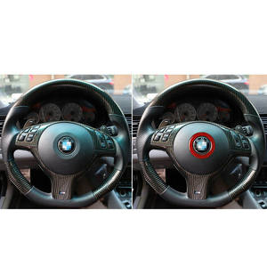 Pour BMW Série 3 E46, emblème de volant applicable, autocollant de garniture en fibre de carbone noir et rouge pour M6 M3 M5 M4 - Product Image 4