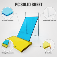 Panneau solide en polycarbonate haute transparence de 2 mm, protégé contre les UV, pour caissons lumineux publicitaires et signalétique, 1500 m², approvisionnement direct usine