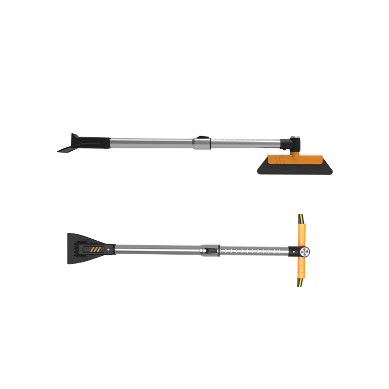 Зимняя лопата для снега с щеткой из углеродистой стали вращающийся на 360 градусов многофункциональный съемный скребок для льда для автомобиля