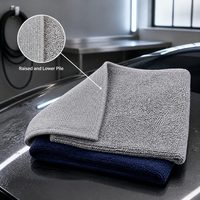 Serviette de lavage de voiture double face à poils longs et courts, sans peluches, durable, chiffon de séchage, vente en gros, logo personnalisé
