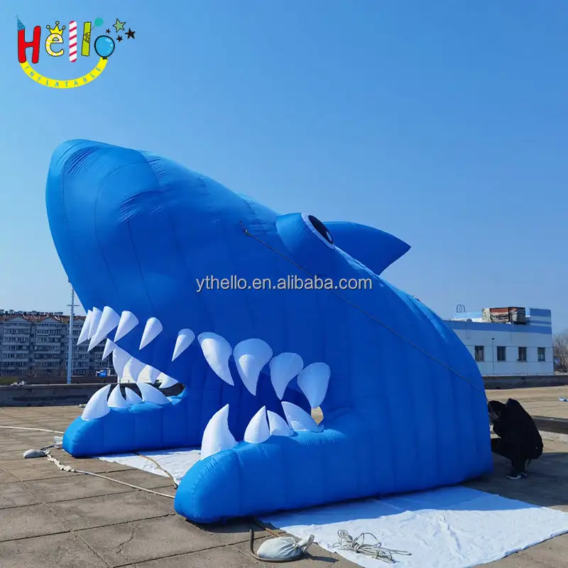 Wettbewerbs fähiger Preis Ocean Event Aufblasbarer Hai Eingang Kunden spezifische Werbung Hai Tunnel