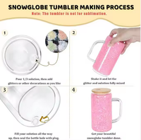 Vente en gros, vente chaude, gobelet en verre à double paroi pré-percé de 12 oz, 16 oz, 20 oz, verre borosilicate de haute qualité, gobelet à neige avec poignée