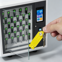 Armoire à clés électronique avec 30 compartiments, porte en plastique à fixation murale, serrure à clavier électronique, structure assemblée durable