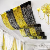 Nicro Promotion 33*450cm Rideau de pluie à franges ondulées à 3 plis, Décoration de fond métallique à pampilles pour plafond, Mariage, Douche nuptiale, Fête
