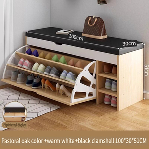 Banco de Armazenamento de Sapatos Moderno em Couro PU com Assento para Entrada, Armário para Sapatos - Product Image 5