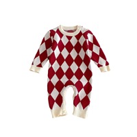 Combinaison en tricot pour bébé 100% coton, manches longues, combinaison en tricot pour nouveau-né, pull pour bébé, tenue de Noël pour bébé, automne hiver