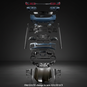 Kit de Carrocería de PP+Hierro para <span class=keywords><strong>BMW</strong></span> Serie <span class=keywords><strong>7</strong></span> G11 G12 <span class=keywords><strong>2015</strong></span>, Actualización al Nuevo Modelo 2022 LCI Facelift, Ensamblaje de Parachoques y Faros Delanteros - Product Image 2