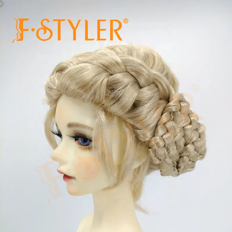 FSTYLER ตุ๊กตาผมสังเคราะห์ผ้าขนแกะถักขายส่งโรงงานการปรับแต่งตุ๊กตาอุปกรณ์เสริมวิกผมสังเคราะห์สําหรับ BJD 1/4 1/3 1/6