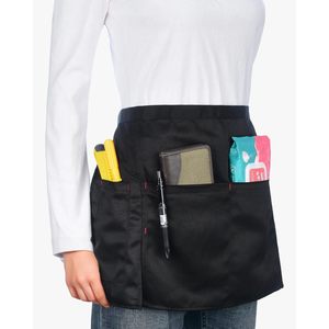 FOXA Waist Apron 3 Pockets Cotton Unisex Restaurant <b>Bar</b> Server Apron - Product Image 6