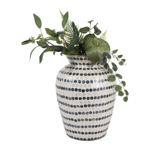 Vaso Decorativo Contemporaneo con Motivo a Pois, Alto Vaso per Fiori per Soggiorno, Casa e Ufficio - Product Image 2