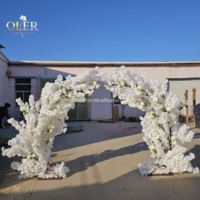 Arbre artificiel en verre OLER personnalisé pour l'intérieur/l'extérieur, cerisier blanc, grand, imperméable, pour la remise des diplômes, Noël, mariage, Nouvel An