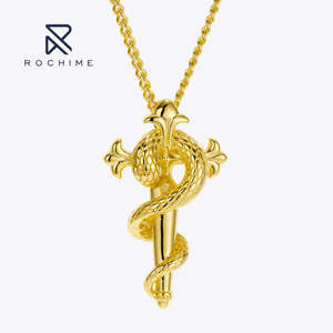 Collar de serpiente de varita de lujo Rochime, joyería fina de plata 925, joyería colgante de Animal para mujer - Product Image 1