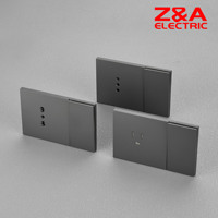 Interruptor de pared sin marco de panel grande plano de borde a borde serie HK para México y Sudamérica, interruptor de luz y enchufe ZA Electric