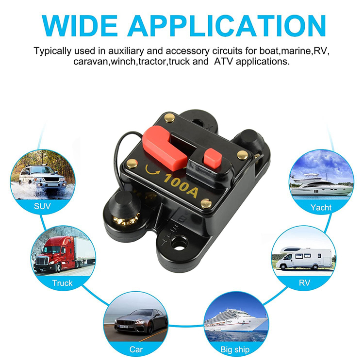 CB02 Waterproof Circuit Breaker For SUV Truck Solar Marine Caravan Yacht Battery Trolling