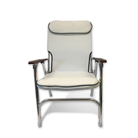 Fournisseur de matériel marin Xiamen Sunshine, chaise de pont en aluminium rembourrée blanche pour yacht, chaise de plage pliable à vendre