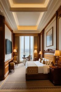 <b>Hotel</b> 5 Star <b>Bedroom</b> <b>Sets</b> Luxury Furniture <b>Hotel</b> Studio Cheap Customized Furniture China High Bed Tatami Bed with Wardrobe - Product Image 3