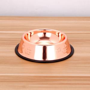 Kualitas Terbaik 15cm dirakit baja tahan karat mangkuk hewan peliharaan berbagai ukuran ramah lingkungan mawar emas anjing kucing mangkuk dibuat di Cina - Product Image 4