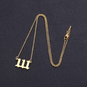 Женское модное водонепроницаемое изящное ожерелье из нержавеющей стали с номером ангела для вечеринок - Product Image 5