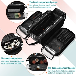 Organizador de Maquillaje Portátil Unisex con Diseño de Aves Iwa Negras de Hawái, Bolsa de Cosméticos Impermeable, Bolsa de Maquillaje de Viaje para Hombre con Logotipo Personalizado - Product Image 5
