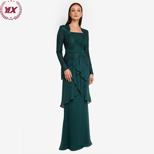 Chemisier et <span class=keywords><strong>jupe</strong></span> en dentelle pour femme, vêtements musulmans au Design moderne, en mousseline de soie, Hijab, Kaftan, Abaya - Product Image 6