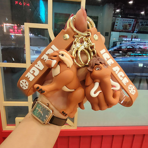 Carino ciondolo portachiavi in PVC con ciondolo portachiavi auto in PVC creativo dell'era glaciale per la decorazione di auto o borse - Product Image 4