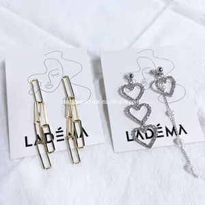 Custom logo lasers unique fashion jewelry earring cards custom printed jewelry cards for earring