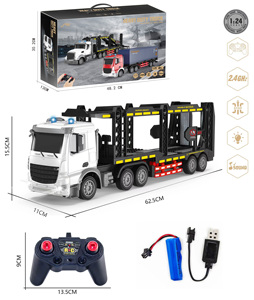 Hafif ve müzik ile şarj edilebilir pil uzaktan kumandalı kamyon traktö<span class=keywords><strong>r</strong></span> RC yarı <span class=keywords><strong>r</strong></span>ömork araba oyuncak konteyner kargo taşıyıcı - Product Image 3