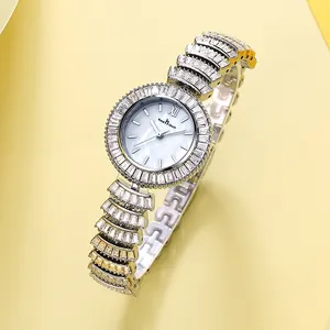 2021ใหม่ผู้หญิงสร้อยข้อมือนาฬิกาที่มีคุณภาพดีหรูหราสุภาพสตรีโลหะผสมชุดกันน้ำควอตซ์นาฬิกาข้อมือ