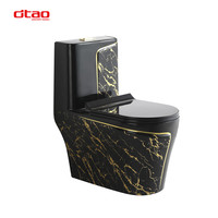 Articles sanitaires en porcelaine inodoros noir or Offre Spéciale cuvette de toilette couleur or noir ensemble lavabo et toilette en céramique d'une seule pièce