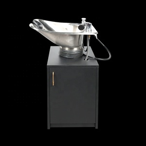 Lavabo de coiffeur mural inclinable personnalisé, en acier inoxydable 304, avec armoire - Product Image 6