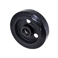 Roue pivotante pour chariot AGV d'aéroport, super robuste, en caoutchouc avec noyau en fer, 300x75mm, capacité de charge 1500kg, roulement à billes 6206