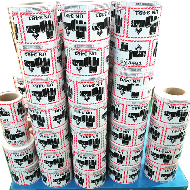 Custom Self-Adhesive Waterproof Lithium Battery Warning Labels Stickers for Promotional Use