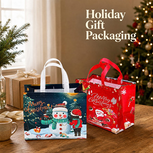 Sacs cadeaux de Noël en gros, réutilisables, motif léopard, en tissu non tissé, avec poignées, extra grands, pour la vente au détail et les cadeaux festifs - Product Image 6