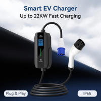 Station de recharge portable 32A/7KW, chargeur de véhicule électrique portable prêt à l'emploi