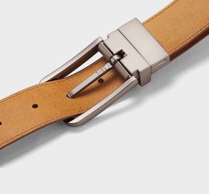 पुरुषों की वास्तविक चमड़े की बेल्ट रोचदार बेल्ट सुई बकसुआ आकस्मिक डबल-पक्षीय प्रयोग बेल्ट - Product Image 4