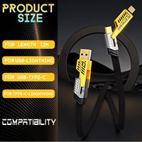 Penjualan terlaris aksesoris ponsel pintar 4 in 1 Multi fungsi 65W USB nilon pengisian cepat 27W Pd untuk Tipe C kabel Data