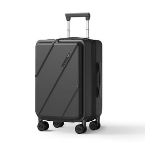 Prix d'usine directement bon marché <span class=keywords><strong>Valise</strong></span> rigide à roulettes avant ouverte Bagages de voyage à main avec chargeur USB Porte-gobelet - Product Image 1