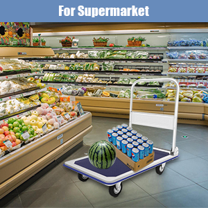 Carrito de empuje plegable de 660 libras, plataforma de mano con ruedas giratorias de 360 grados, carrito grande y plegable de alta resistencia - Product Image 4