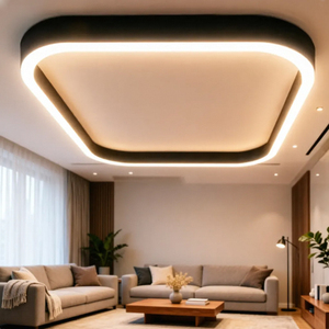 โคมไฟเพดาน LED ทรงกลมมุมเหลี่ยม สำหรับตกแต่งภายในบ้าน สำนักงาน ห้องนั่งเล่น ร้านอาหาร - Product Image 1