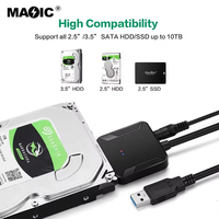 Magelei-Convertidor de Cables USB 3,0 SATA, con fuente de alimentación DC3.5 para HDD/SSD de 2,5/3,5 pulgadas para PC, nuevo, OEM