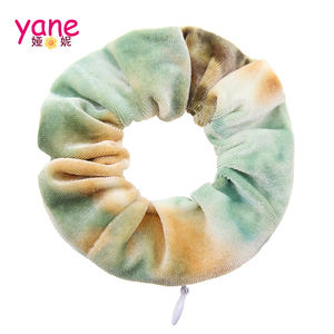 Kızlar için özel kore Retro saç Scrunchy yumuşak kadife görünmez fermuar saç aksesuarı moda avrupa sevimli tarzı - Product Image 4